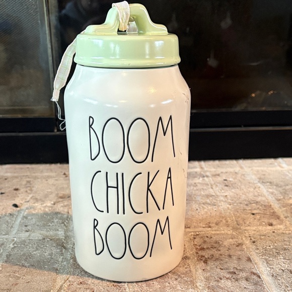 Rae Dunn BOOM CHICKA BOOM Canister Green Lid Artisan Collection - Picture 2 of 8